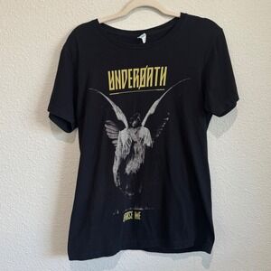 Y2K Underoath Erase Me Band T Shirt Mens Medium Black Angel‎ Graphic Tee Grunge